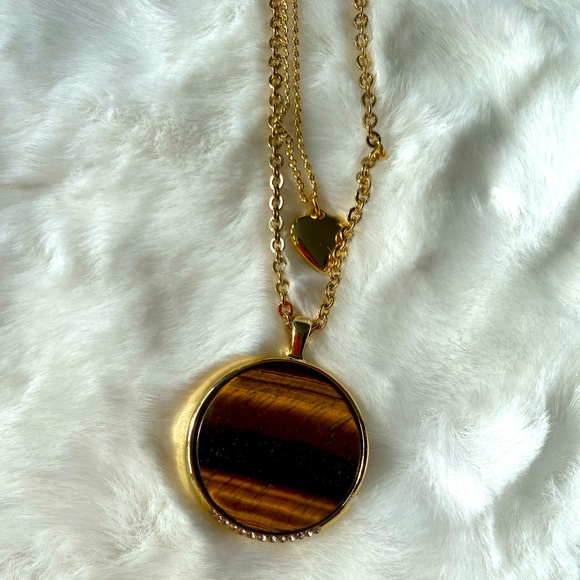 RW&CO Gold and Tortoise Shell Necklace - Picture 1 of 3
